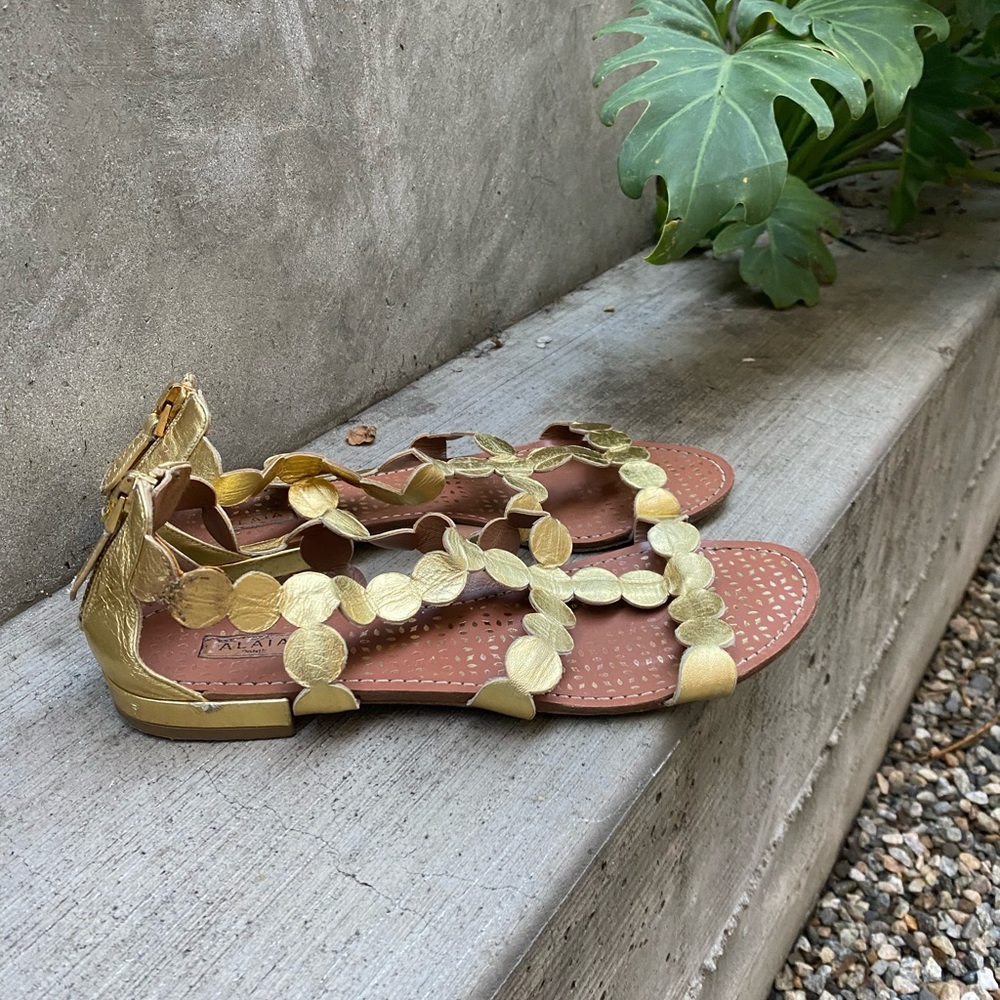 ALAIA SANDALS Azzedine Alaia! Wow! Sz 41 hole leather sandals yes!